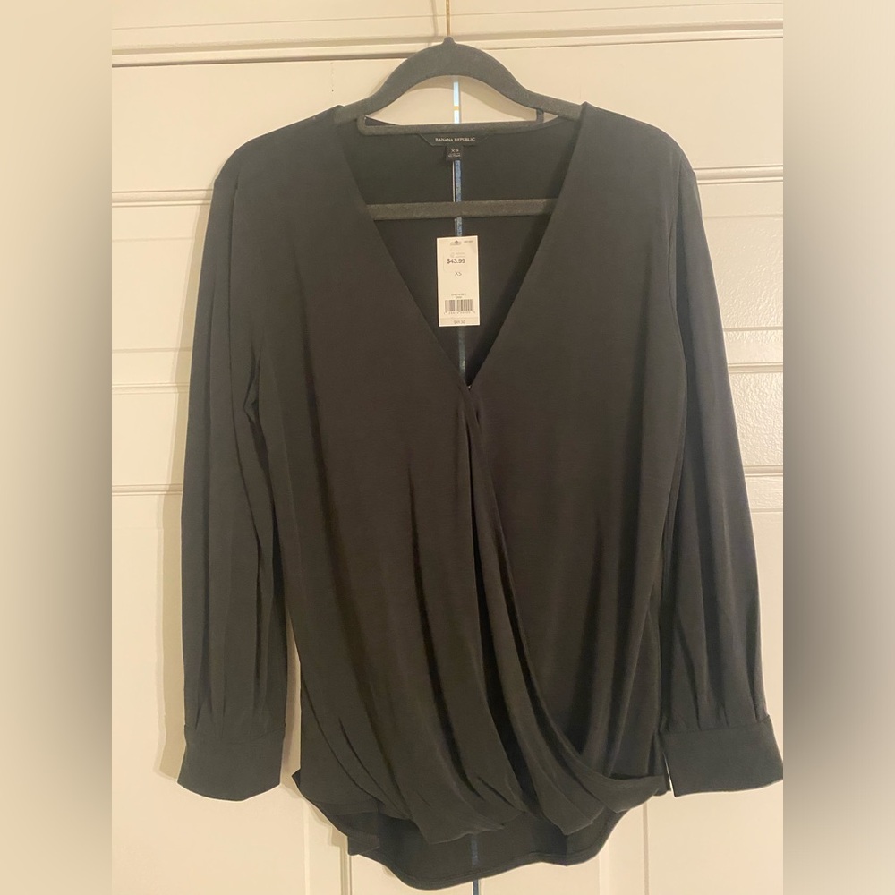 Gray Blouse Banana Republic